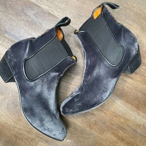 Penelope Chilvers Ankle Boots‎ Size 7.5 EU 38 Gray Velvet Cubana Anthropologie